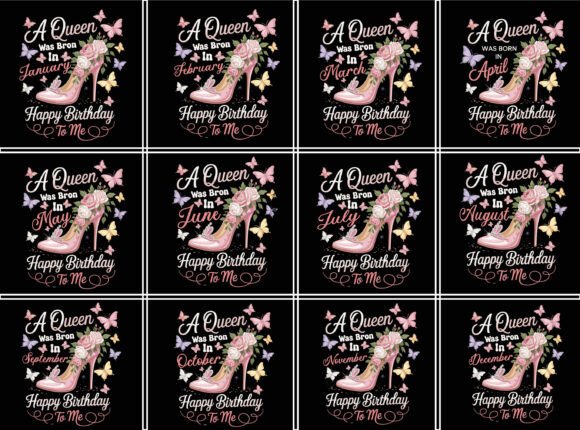 Birthday T-Shirt Design Bundle: Royal Graphics for Creative Projects