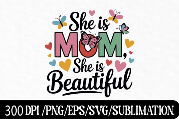 Bold She Mom Design: A Retro-Inspired Visual Celebration