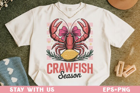 Crawfish Season Vintage Design PNG: Bold Graphic for Foodie Creations