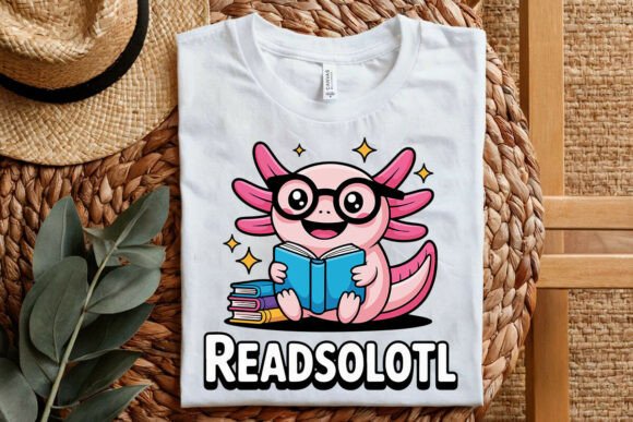 Cute Readsolotl Design: A Charming Asset for Book Lover Branding