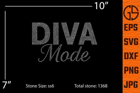 DIVA Mode Rhinestone Typography: Bold, Sparkling Design
