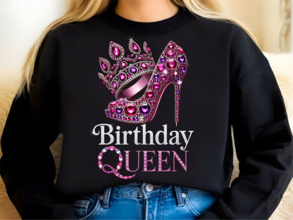 Elevate Your Projects with a Glitter Birthday Queen PNG