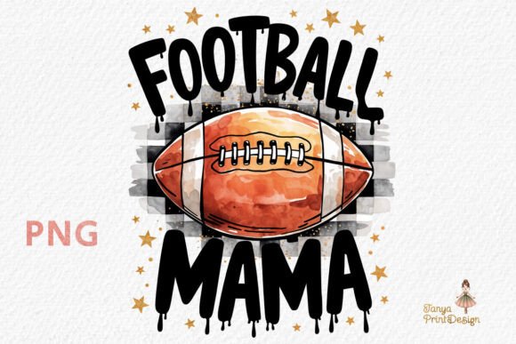 Football Mama Grunge PNG: Bold Design for Game Day