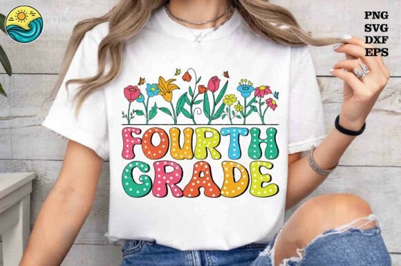 Fourth Grade Flowers SVG Design: A Vibrant Back-to-School Asset