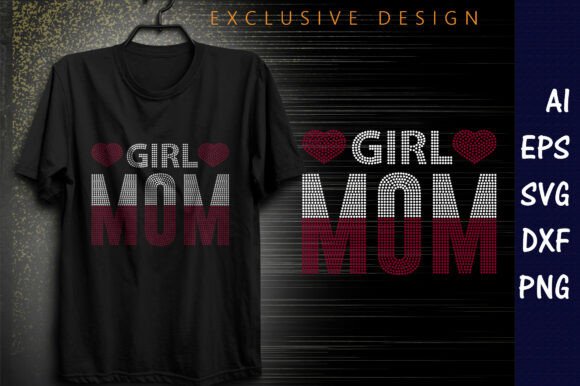Girl Mom Rhinestone Design: A Sparkling Creative Asset