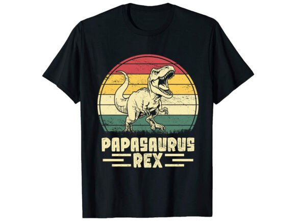 Papasaurus Rex: A Playful Father T-shirt Design Asset