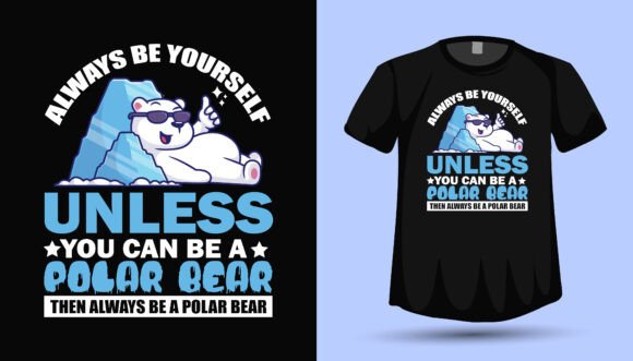 Polar Bear Cute Tshirt Design Vector: Versatile Creative Asset