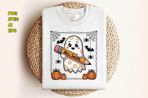 Preppy Halloween Teacher Pencil Design: A Creative Asset