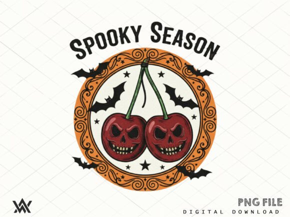 Spooky Season Cherry Skulls: A Versatile PNG Design