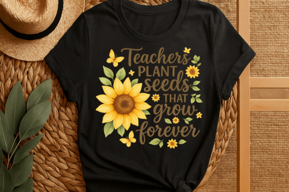 Sunflower Teacher Day T-Shirt Design: A Creative Asset for Educators