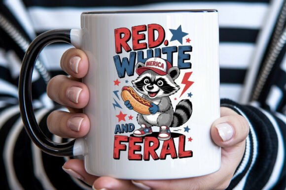 Unleash Patriotism with the Feral Raccoon PNG Design