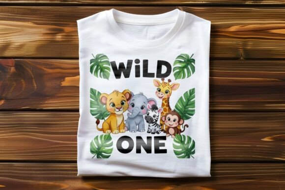Wild One Sublimation Design PNG: Safari Birthday Clipart